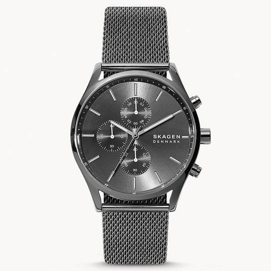 Signatur Chronograph Grey Dial Charcoal Steel Strap 