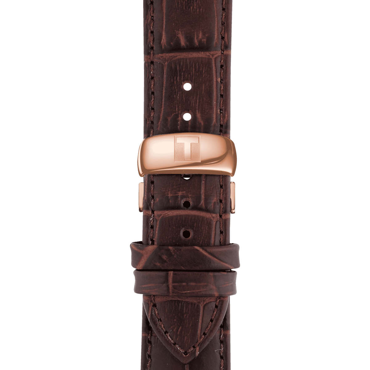 T-Classic Tradition Rose Gold & Brown Leather