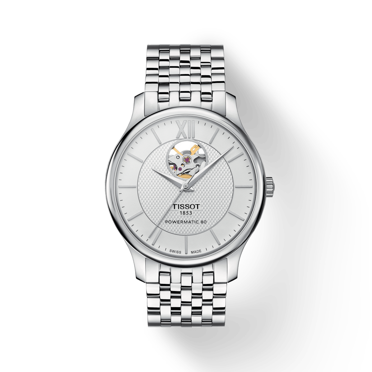 T-Classic Tradition Powermatic 80 Open Heart Silver & Grey