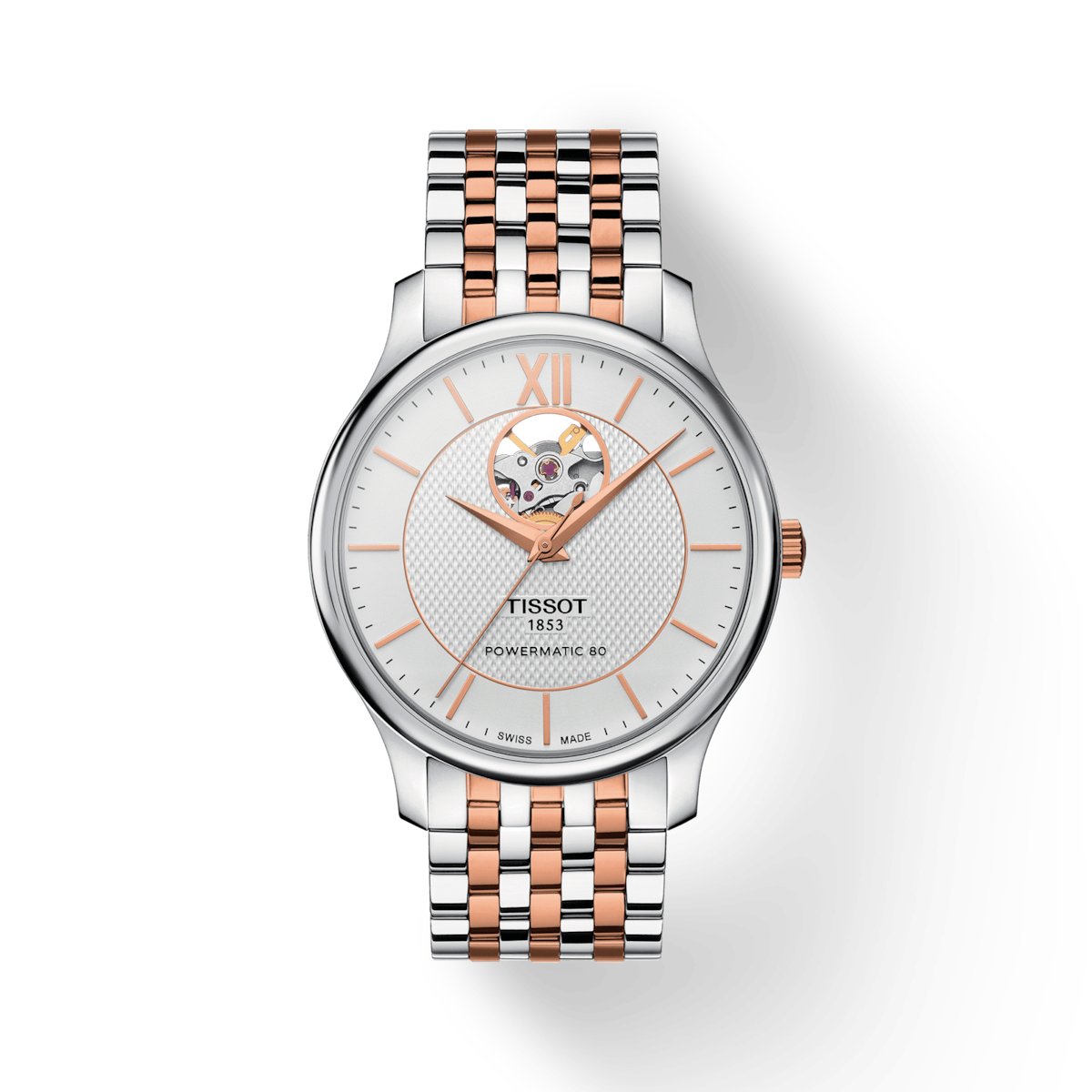 T-Classic Tradition Powermatic 80 Open Heart Rose Gold