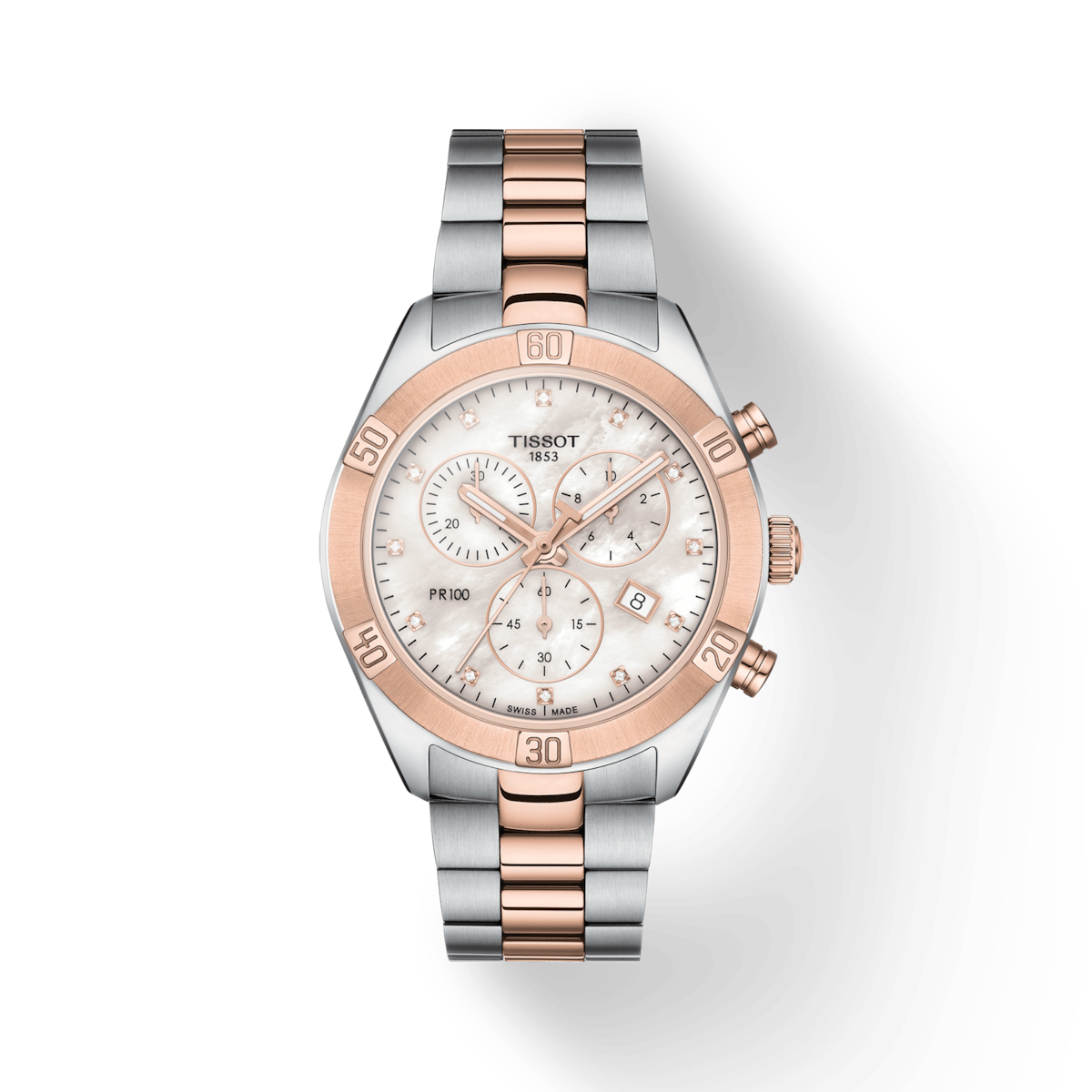 T-Classic PR 100 Sport Chic Chronograph white mother-of-pearl