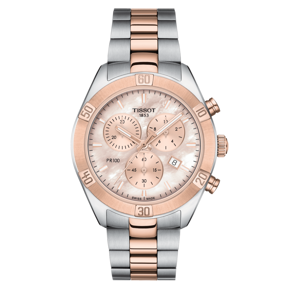 T-Classic PR 100 Sport Chic Chronograph pink mother-of-pearl