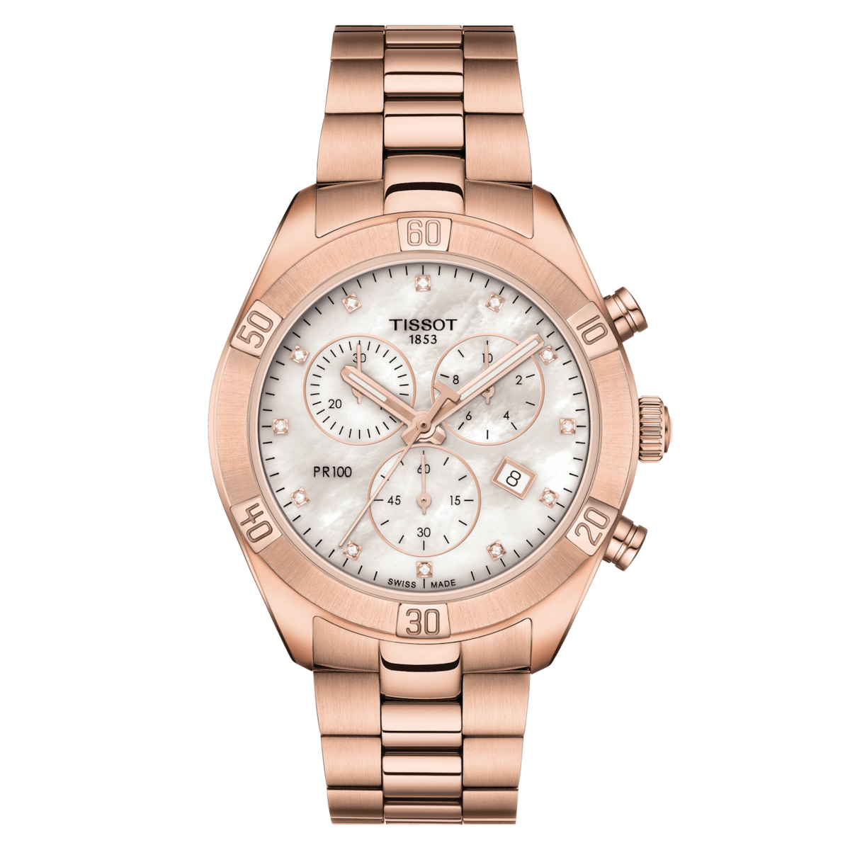 T-Classic PR 100 Sport Chic Chronograph white mother-of-pearl
