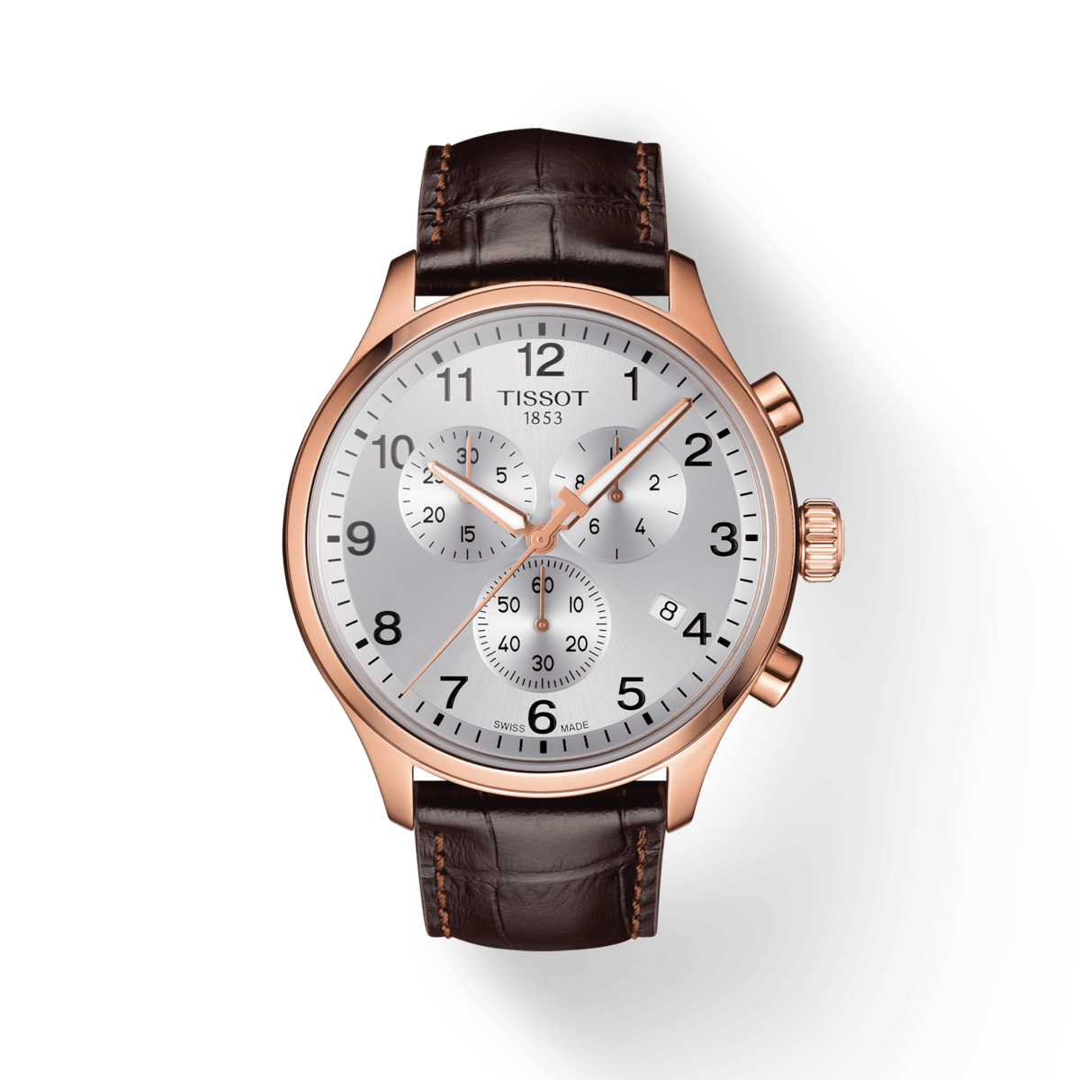 T-Sport Chrono XL Classic Silver & Brown Leather