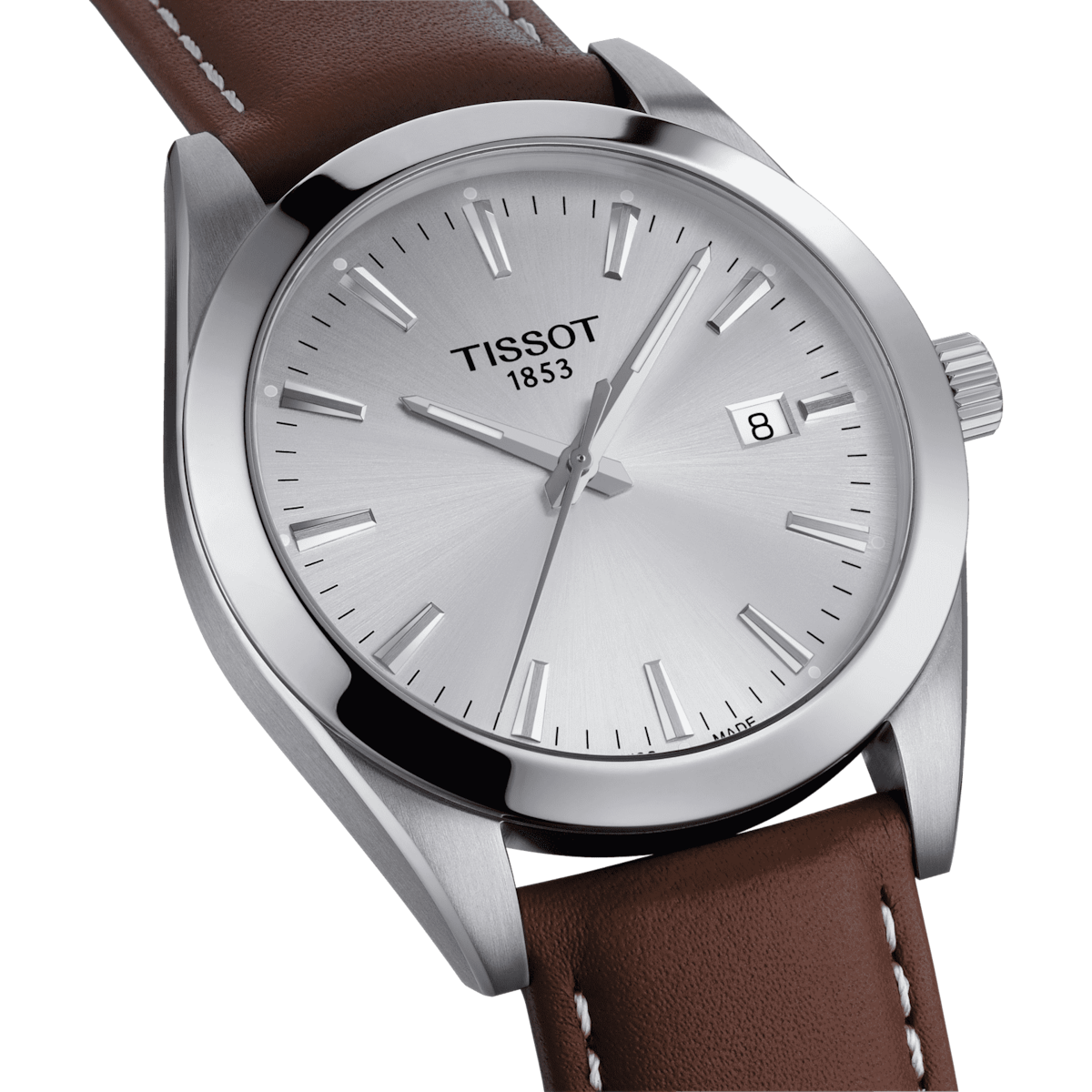 T-Classic Gentleman Silver & Brown Leather