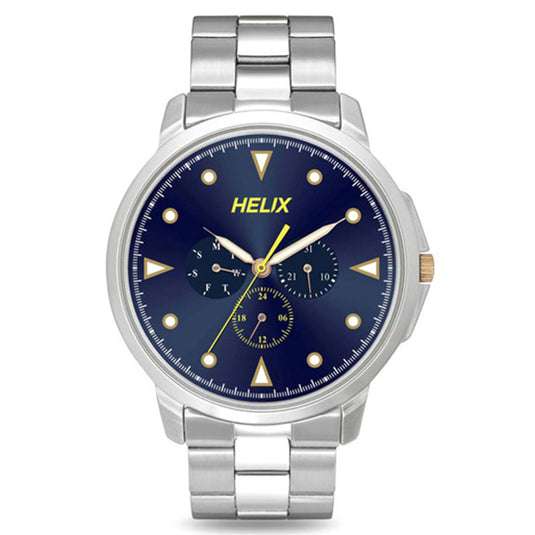 Helix Men Silver Stainless Steel Strap