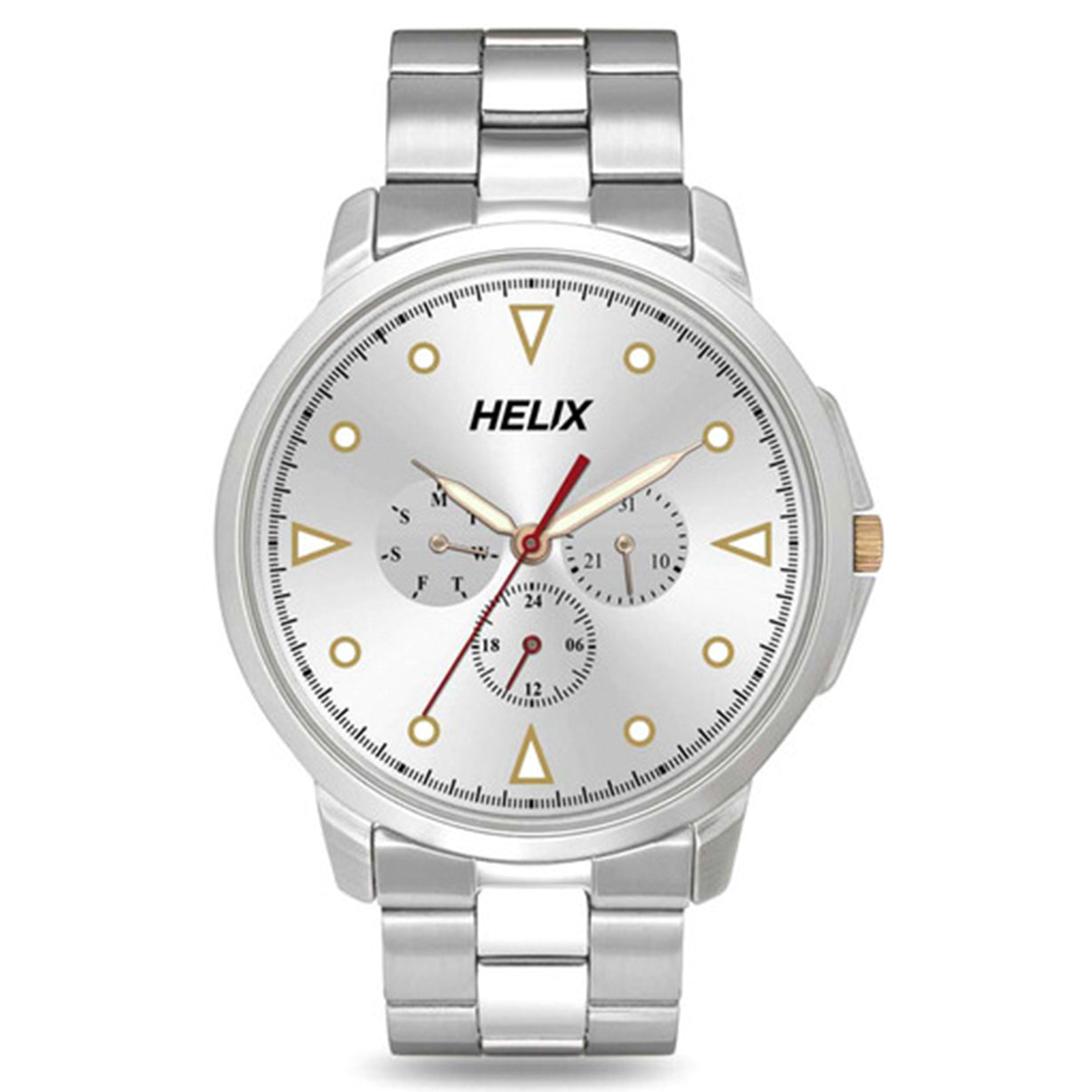 Helix Analog Silver Stainless Steel Strap