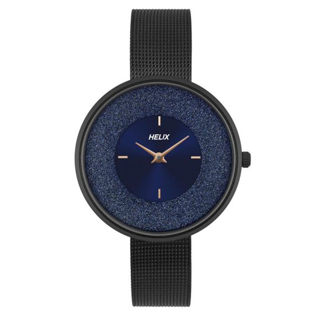 Helix Navy Blue Dial Leather