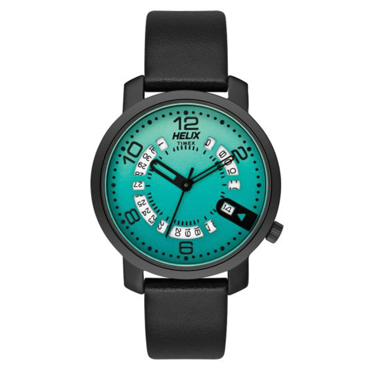 Helix Turquoise Green Dial Leather Strap