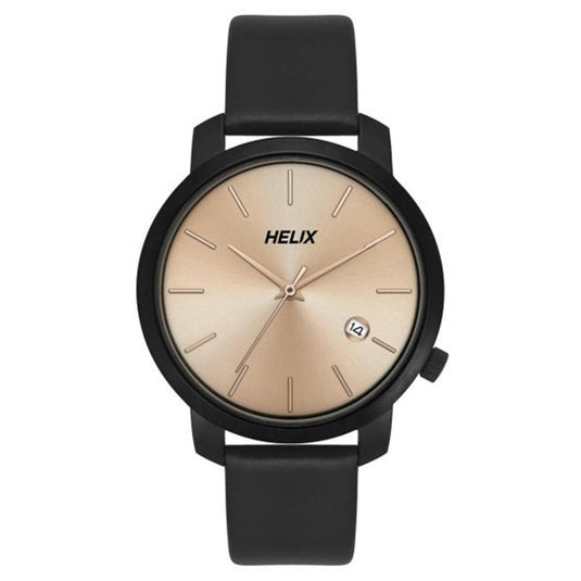 Helix Rose Gold Dial Leather Strap