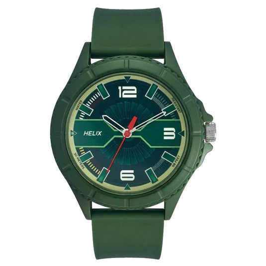 Helix Green Dial Leather Strap