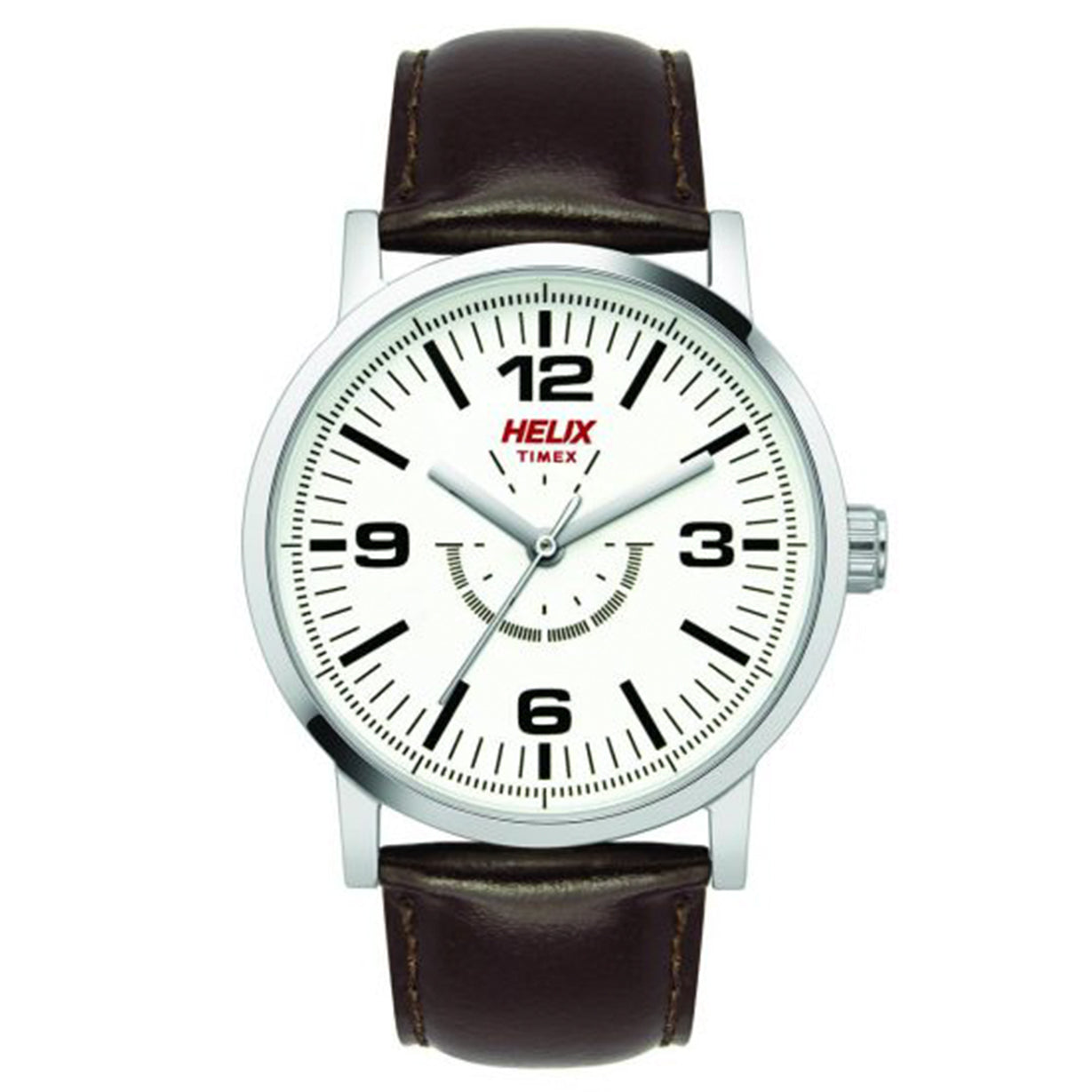 Helix White Dial Leather Strap