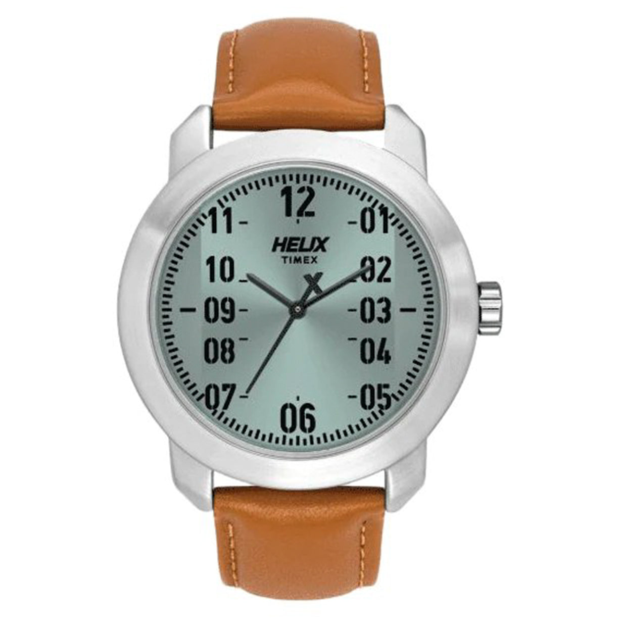 Helix Men Grey Dial Leather Strap