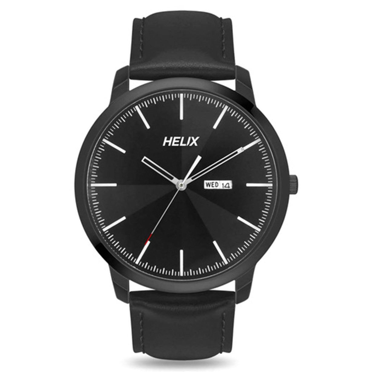 Helix Analog Men Black Leather