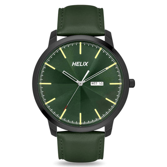 Helix Analog Men Green Leather