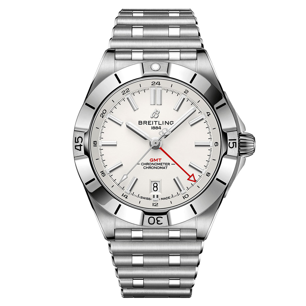 Breitling Chronomat GMT White Dial Men 40mm