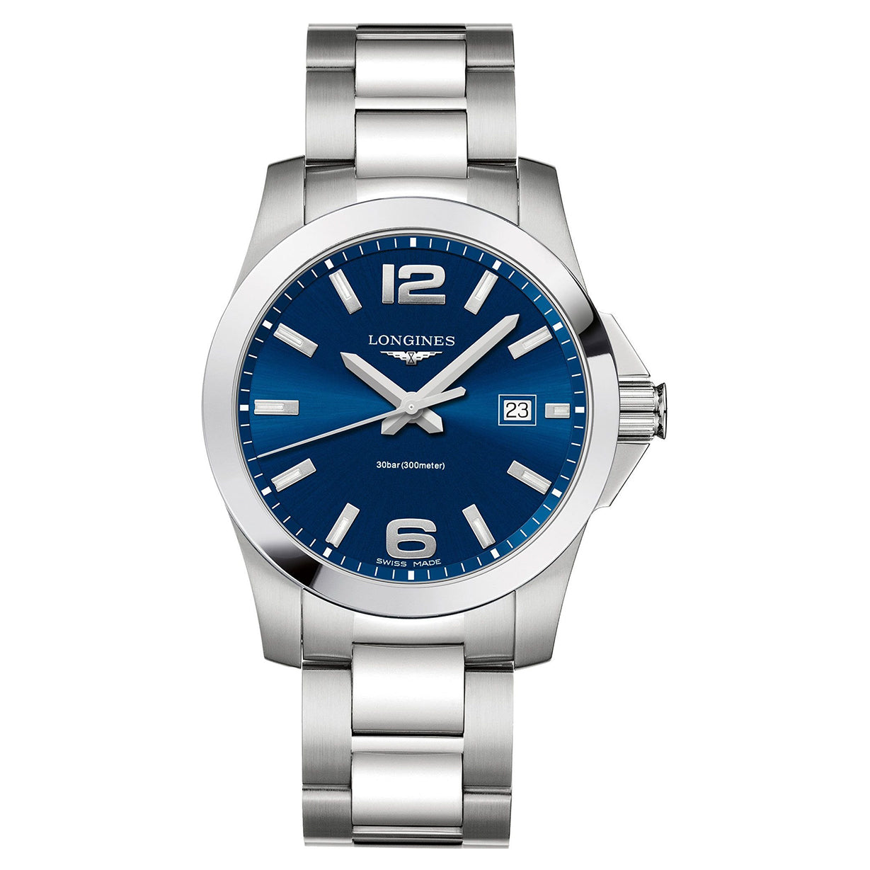 Conquest 41 Mm Blue Dial Silver Strap