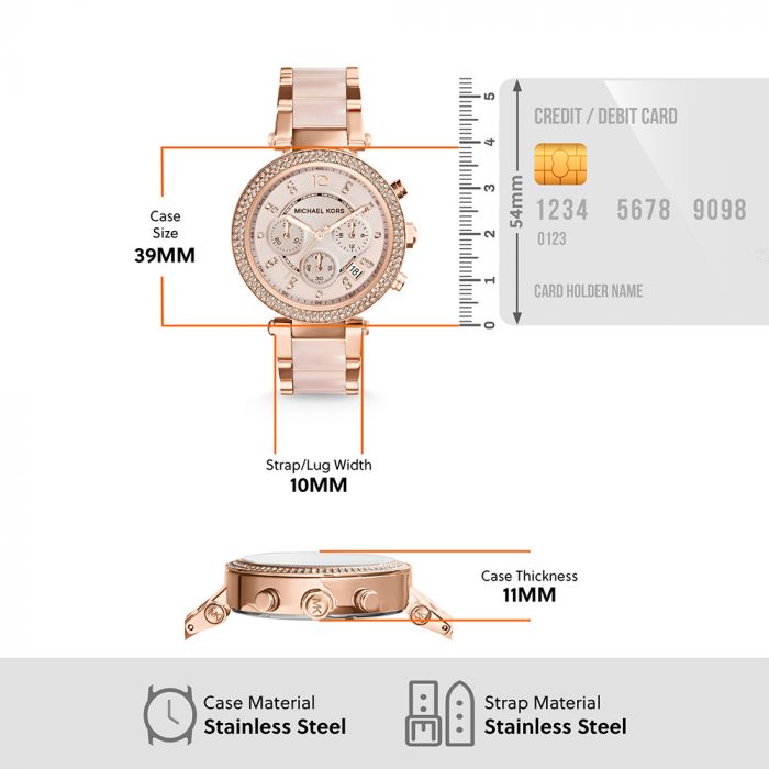 Michael Kors Parker Rose Gold Dial Women 39mm Zimson Watch Store