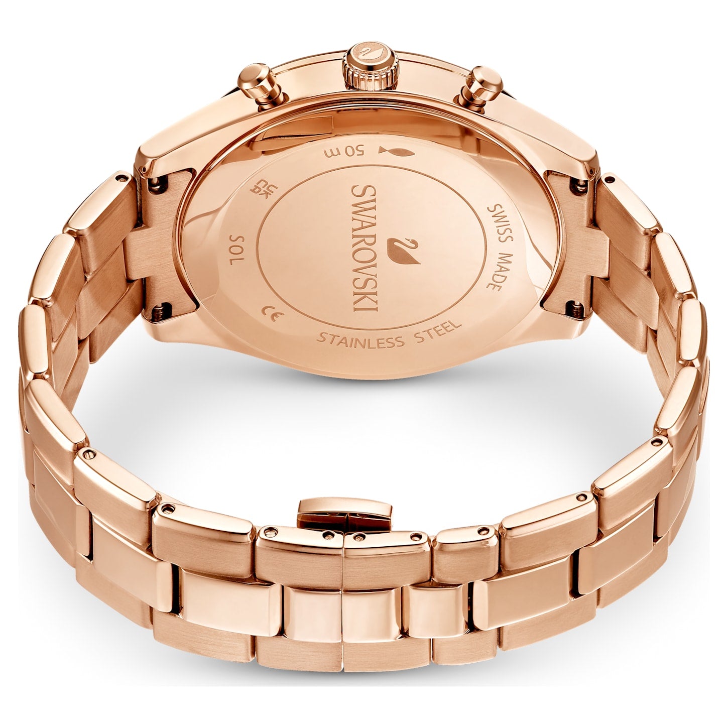 Crystal Rose watch, Swiss Made, Metal bracelet, Rose gold tone, Rose  gold-tone finish
