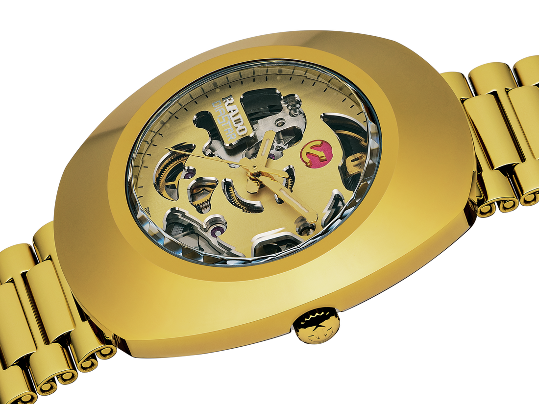 Rado Diastar Original Skeleton Gold Dial Men's Watch 35mm
